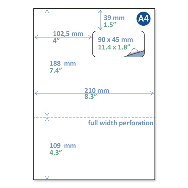 Rillstab étiquette de bordereau de livraison/retour A4 90 x 45 mm (500 feuilles) 88873 068135 - 1