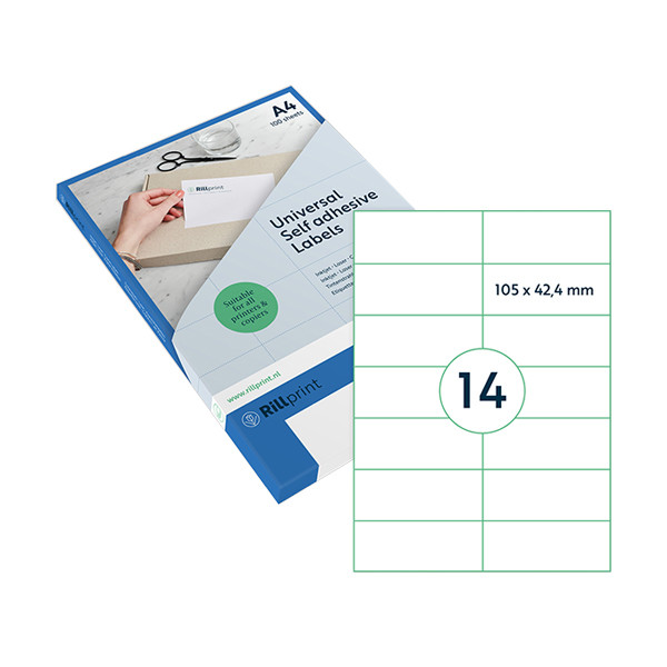 Rillstab Rillprint 83218 étiquettes universelles A4 105 x 42,4 mm (350 étiquettes) - transparent 83218 068154 - 1