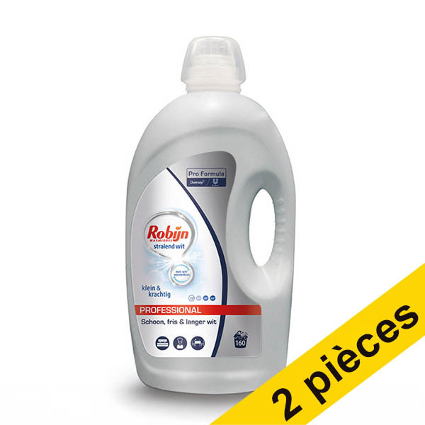Offre : 2x Robijn Pro Formula Klein & Krachtig Stralend Wit 4,32 litres (160 lavages) SRO05223 - 1