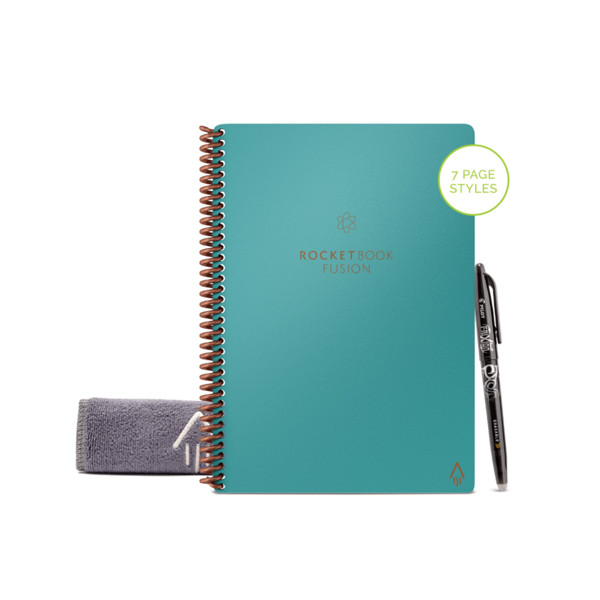 Rocketbook Fusion Executive cahier réutilisable A5 turquoise - Cahiers - Bruneau