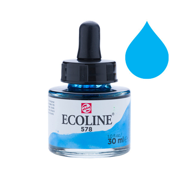 Royal Talens Talens Ecoline aquarelle liquide 578 (30 ml) - bleu céleste cyan 11255781 220748 - 1