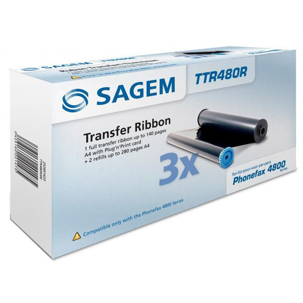 Sagem TTR 480R rouleau de transfert 3 pièces (d'origine) TTR480R 031928 - 1