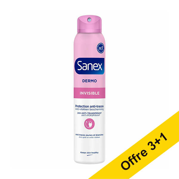 Offre : 4x Sanex Dermo Invisible spray déodorant (200 ml) SSA06104 - 1