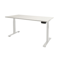 Schaffenburg Dextro Plus bureau assis-debout piètement blanc plateau blanc craie 120 x 80 cm DEXP-128-WIRW-M25 415050
