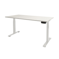 Schaffenburg Dextro Plus bureau assis-debout piètement blanc plateau blanc craie 140 x 80 cm DEXP-148-WIRW-M25 415051