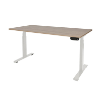 Schaffenburg Dextro Plus bureau assis-debout piètement blanc plateau merisier clair 120 x 80 cm DEXP-128-HAVW-M25 415055