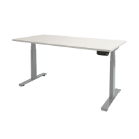 Schaffenburg Dextro Plus bureau assis-debout piètement en aluminium plateau blanc craie 180 x 90 cm DEXP-189-WIRA-M25 415029