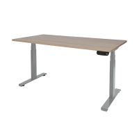 Schaffenburg Dextro Plus bureau assis-debout piètement en aluminium plateau en merisier clair 120 x 80 cm DEXP-128-HAVA-M25 415030