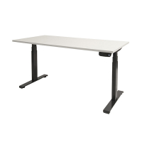 Schaffenburg Dextro Plus bureau assis-debout piètement noir plateau blanc craie 120 x 80 cm DEXP-128-WIRZ-M25 415000