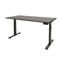 Schaffenburg Dextro Plus bureau assis-debout piètement noir plateau chêne logan 180 x 80 cm DEXP-188-LOGZ-M25 415018