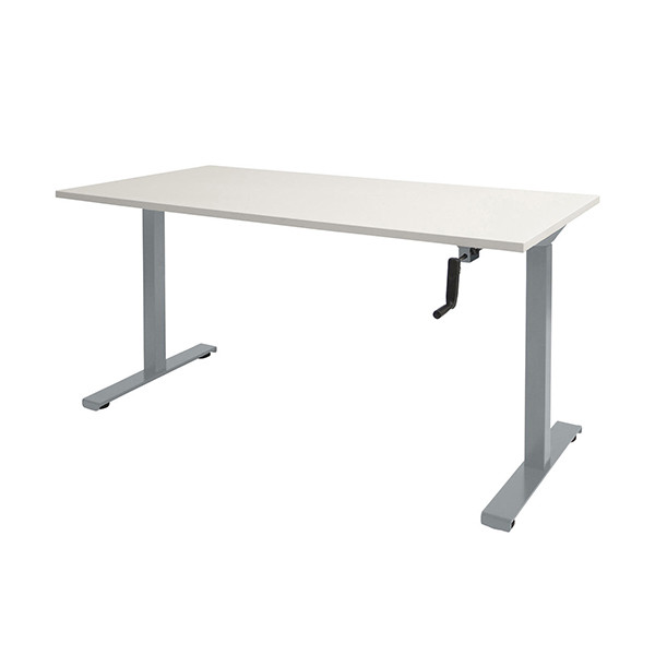 Schaffenburg Dextro Slinger bureau assis-debout piètement aluminium plateau blanc craie 180 x 80 cm DEX-188-HVS-WIRA-M25 415256 - 1