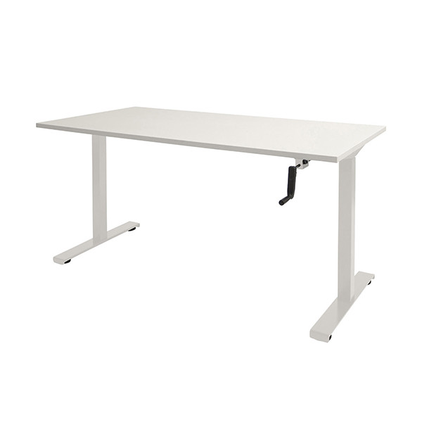 Schaffenburg Dextro Slinger bureau assis-debout piètement blanc plateau blanc craie 180 x 80 cm DEX-188-HVS-WIRW-M25 415260 - 1