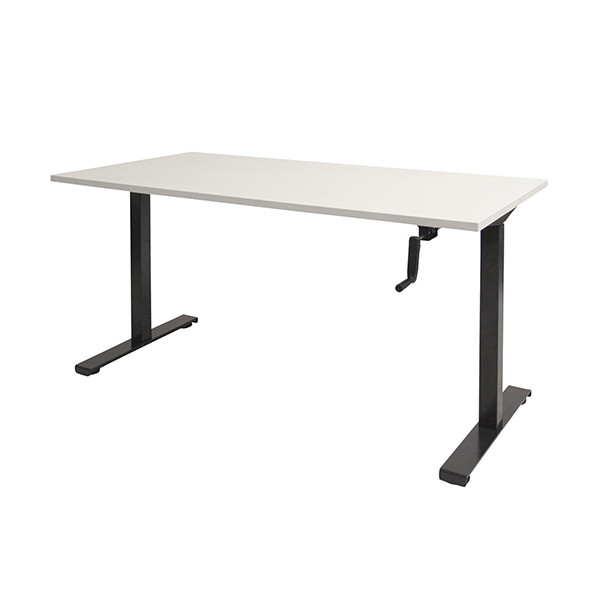 Schaffenburg Dextro Slinger bureau assis-debout piètement noir plateau blanc craie 140 x 80 cm DEX-148-HVS-WIRZ-M25 415251 - 1