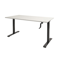 Schaffenburg Dextro Slinger bureau assis-debout piètement noir plateau blanc craie 140 x 80 cm DEX-148-HVS-WIRZ-M25 415251