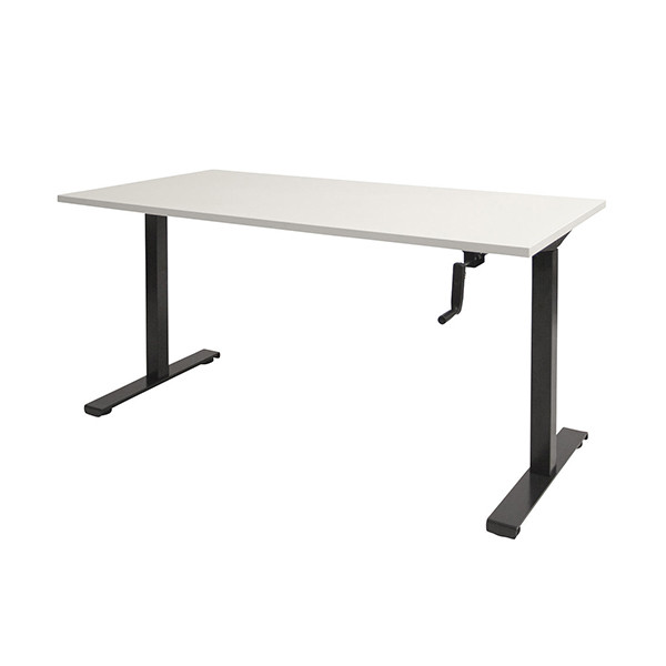 Schaffenburg Dextro Slinger bureau assis-debout piètement noir plateau blanc craie 180 x 80 cm DEX-188-HVS-WIRZ-M25 415252 - 1