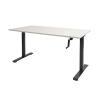 Schaffenburg Dextro Slinger bureau assis-debout piètement noir plateau blanc craie 180 x 80 cm 415252 - 1