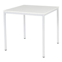 Schaffenburg Domino Basic table de conférence piètement blanc plateau blanc craie 80 x 80 cm DOV-B088-WIRW-M25 415193