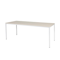 Schaffenburg Domino Basic table de conférence piètement blanc plateau chêne Lindberg 200 x 80 cm DOV-B208-LERW-M25 415207
