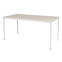 Schaffenburg Domino Basic table de conférence piètement blanc plateau chêne lindberg 160 x 80 cm DOV-B168-LERW-M25 415205