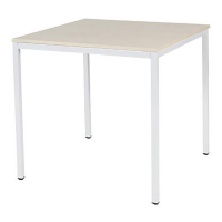 Schaffenburg Domino Basic table de conférence piètement blanc plateau chêne lindberg 80 x 80 cm DOV-B088-LERW-M25 415203