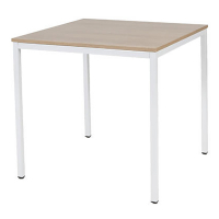 Schaffenburg Domino Basic table de conférence piètement blanc plateau merisier clair 80 x 80 cm DOV-B088-HAVW-M25 415198