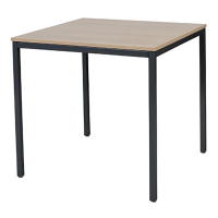 Schaffenburg Domino Basic table de conférence piètement noir plateau merisier clair 80 x 80 cm DOV-B088-HAVZ-M25 415148