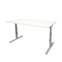 Schaffenburg Linesto Plus bureau piétement aluminium plateau blanc craie 140 x 80 cm LIN-PL148-WIRA-M25 415093