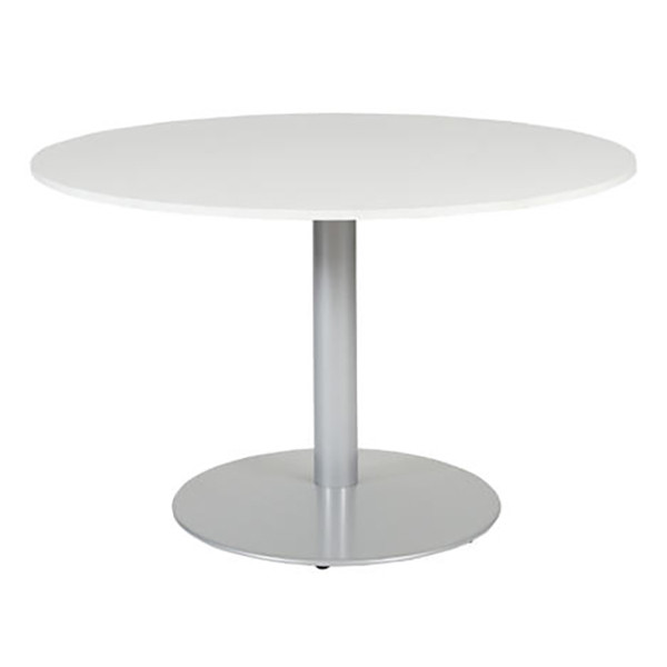 Schaffenburg Linesto table de conférence ronde piètement aluminium plateau blanc craie 120 cm de large T-V120-WIRA-M25 415221 - 1