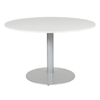 Schaffenburg Linesto table de conférence ronde piètement aluminium plateau blanc craie 120 cm de large T-V120-WIRA-M25 415221