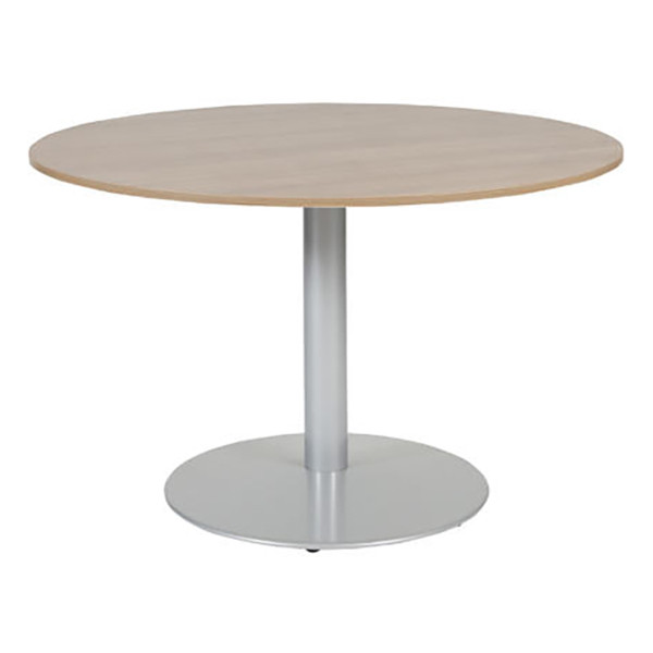 Schaffenburg Linesto table de conférence ronde piètement aluminium plateau merisier clair 120 cm de large T-V120-HAVA-M25 415222 - 1