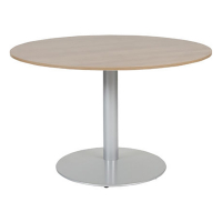 Schaffenburg Linesto table de conférence ronde piètement aluminium plateau merisier clair 120 cm de large T-V120-HAVA-M25 415222