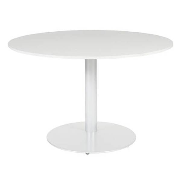 Schaffenburg Linesto table de conférence ronde piètement blanc plateau blanc craie 120 cm de large T-V120-WIRW-M25 415225 - 1