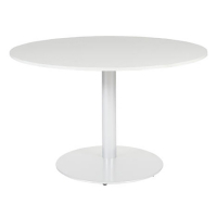 Schaffenburg Linesto table de conférence ronde piètement blanc plateau blanc craie 120 cm de large T-V120-WIRW-M25 415225