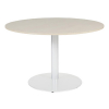 Schaffenburg Linesto table de conférence ronde piètement blanc plateau chêne lindberg 120 cm de large 415227 - 1