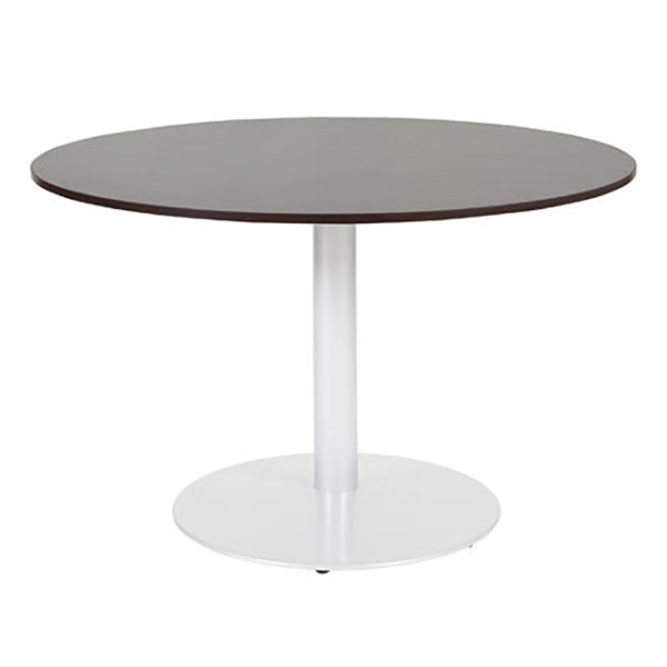 Schaffenburg Linesto table de conférence ronde piètement blanc plateau chêne logan 120 cm de large T-V120-LOGW-M25 415228 - 1