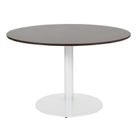 Schaffenburg Linesto table de conférence ronde piètement blanc plateau chêne logan 120 cm de large T-V120-LOGW-M25 415228