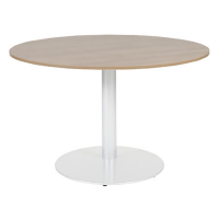 Schaffenburg Linesto table de conférence ronde piètement blanc plateau merisier clair 120 cm de large T-V120-HAVW-M25 415226