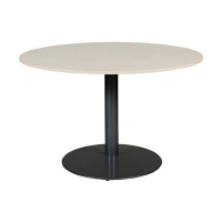 Schaffenburg Linesto table de conférence ronde piètement noir plateau chêne lindberg 120 cm de large T-V120-LERZ-M25 415219