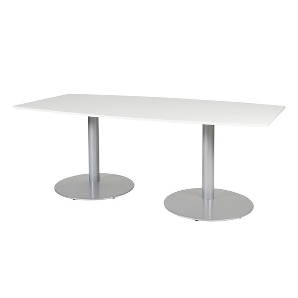 Schaffenburg Linesto table de conférence tonneau piètement aluminium plateau blanc craie 100 x 200 cm T-C2010-WIRA-M25 415235 - 1