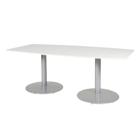 Schaffenburg Linesto table de conférence tonneau piètement aluminium plateau blanc craie 100 x 200 cm T-C2010-WIRA-M25 415235