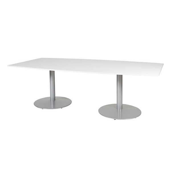 Schaffenburg Linesto table de conférence tonneau piètement aluminium plateau blanc craie 120 x 240 cm T-C2412-WIRA-M25 415236 - 1