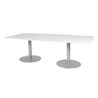 Schaffenburg Linesto table de conférence tonneau piètement aluminium plateau blanc craie 120 x 240 cm T-C2412-WIRA-M25 415236