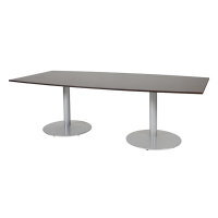 Schaffenburg Linesto table de conférence tonneau piètement aluminium plateau chêne logan 120 x 240 cm T-C2412-LOGA-M25 415242