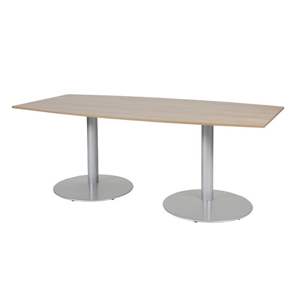 Schaffenburg Linesto table de conférence tonneau piètement aluminium plateau merisier clair 100 x 200 cm T-C2010-HAVA-M25 415237 - 1