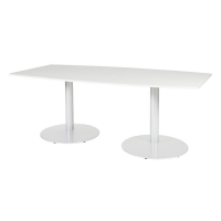 Schaffenburg Linesto table de conférence tonneau piètement blanc plateau blanc craie 100 x 200 cm T-C2010-WIRW-M25 415243