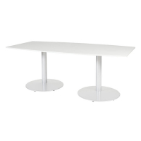 Schaffenburg Linesto table de conférence tonneau piètement blanc plateau blanc craie 100 x 200 cm T-C2010-WIRW-M25 415243