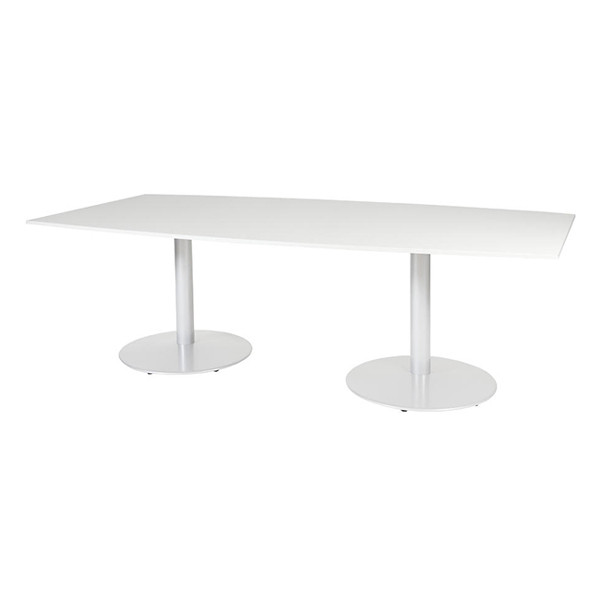 Schaffenburg Linesto table de conférence tonneau piètement blanc plateau blanc craie 120 x 240 cm T-C2412-WIRW-M25 415244 - 1