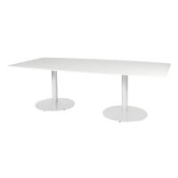 Schaffenburg Linesto table de conférence tonneau piètement blanc plateau blanc craie 120 x 240 cm T-C2412-WIRW-M25 415244