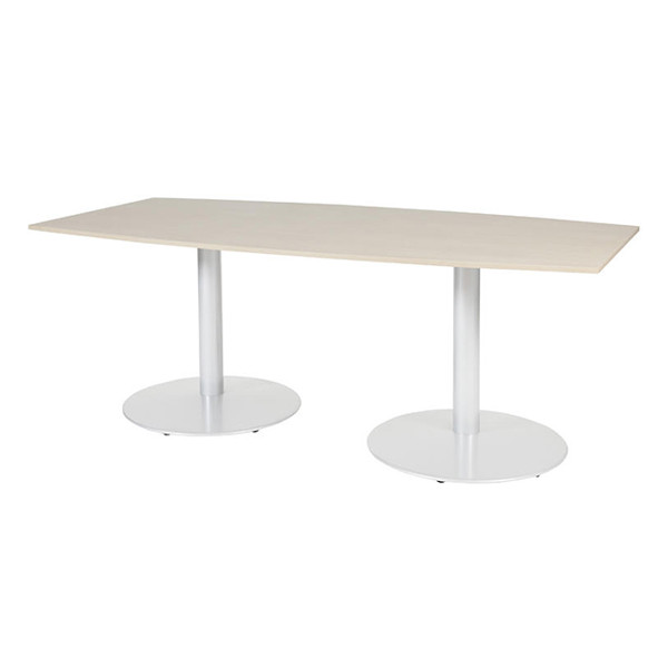 Schaffenburg Linesto table de conférence tonneau piètement blanc plateau chêne Lindberg 100 x 200 cm T-C2010-LERW-M25 415247 - 1