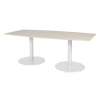 Schaffenburg Linesto table de conférence tonneau piètement blanc plateau chêne Lindberg 100 x 200 cm 415247 - 1